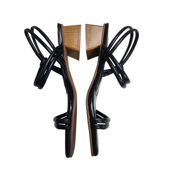 Steve Madden Womens Ensure Slingback Sandal Size 7.5 Black Square Toe Block Heel - Picture 4 of 10